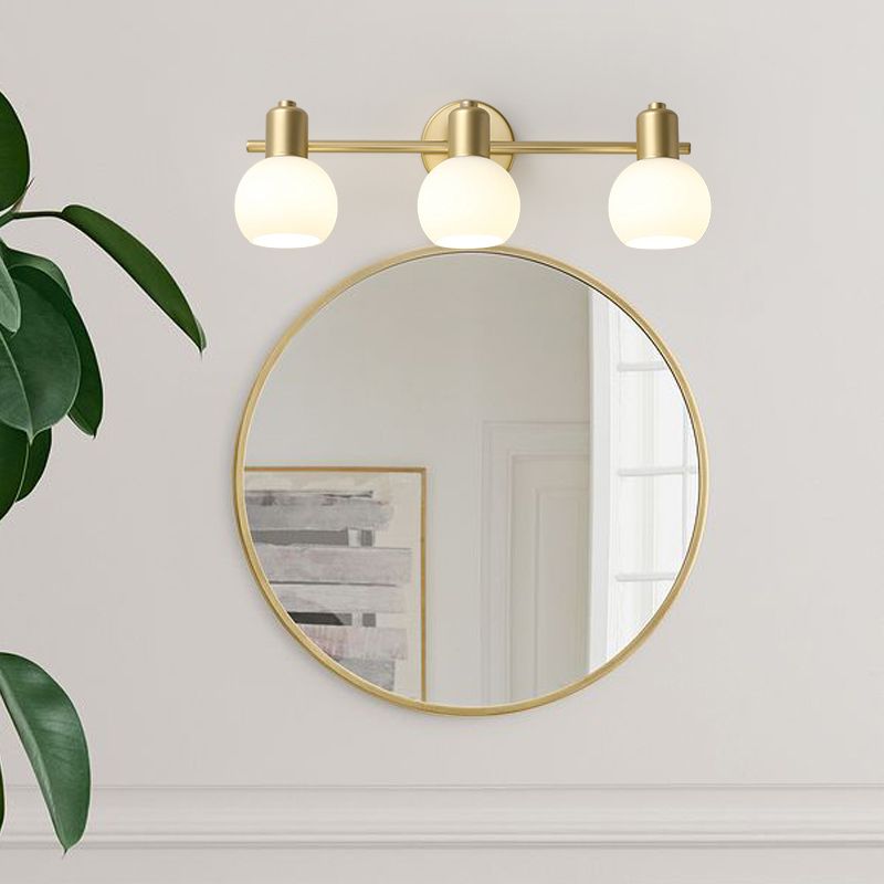 1 / 2 / 3 - Light Wall Sconce Adjustable Iron & Glass Post Modern Wall Lighting in Gold