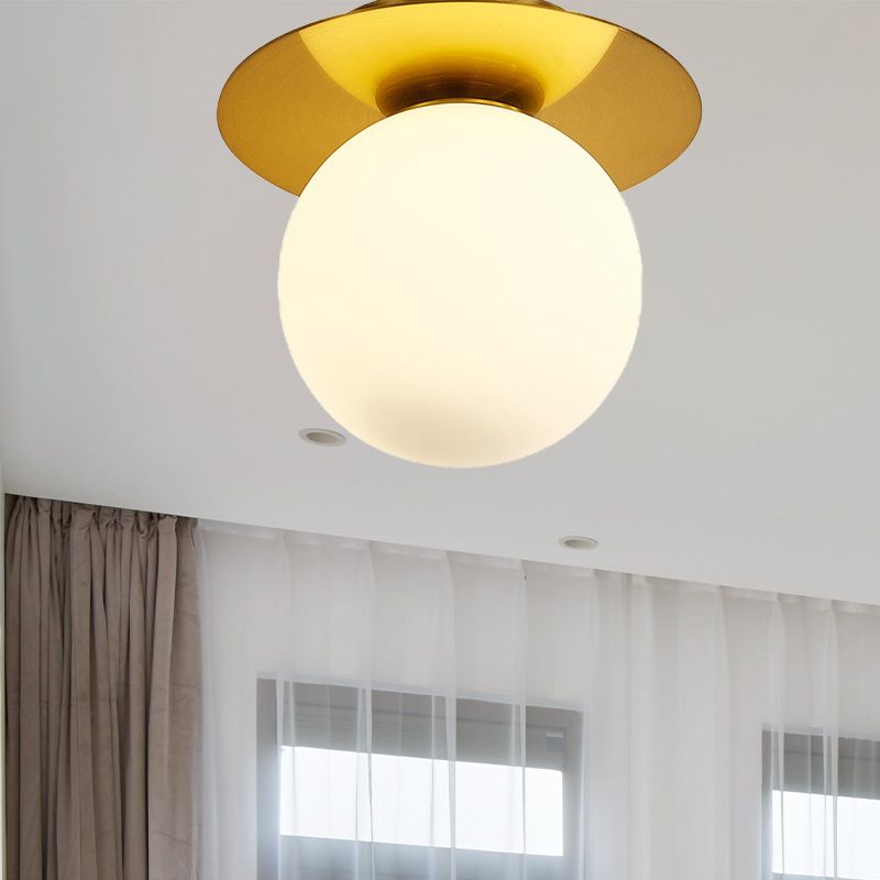 Clear/Light-Brown/Cream Orbit Ceiling Light Modern Glass 1 Light Kitchen Flushmount Ceiling Lamp