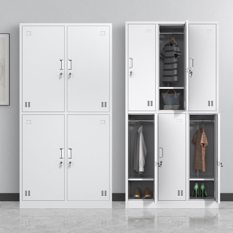 Steel White Storage Cabinet Contemporary Cabinet with Hinged Door