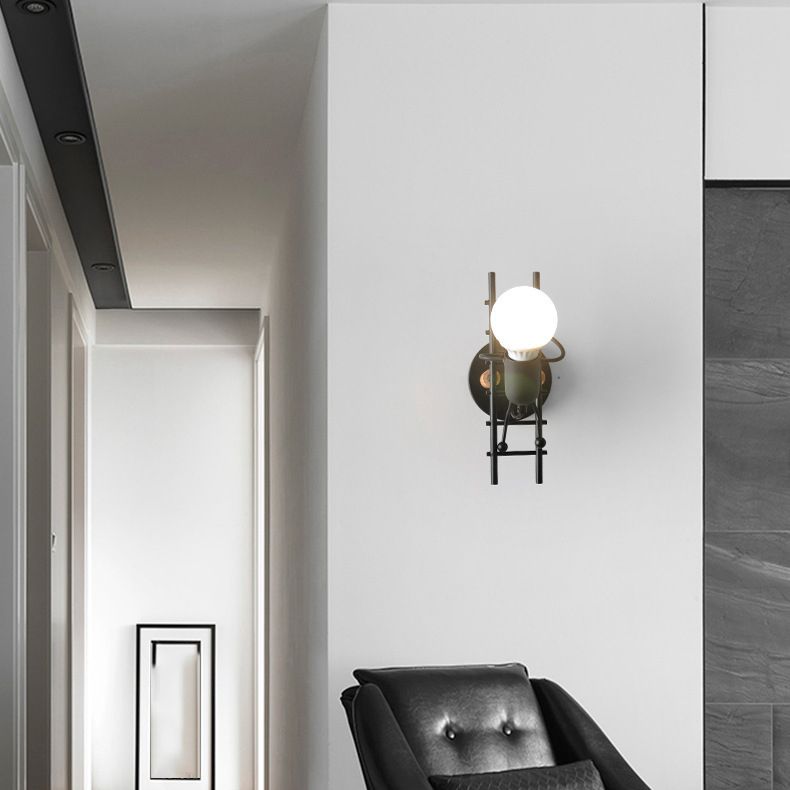 Nordische Metallwandleuchten 1 Licht einfaches Wandleuchte für Wohnzimmer