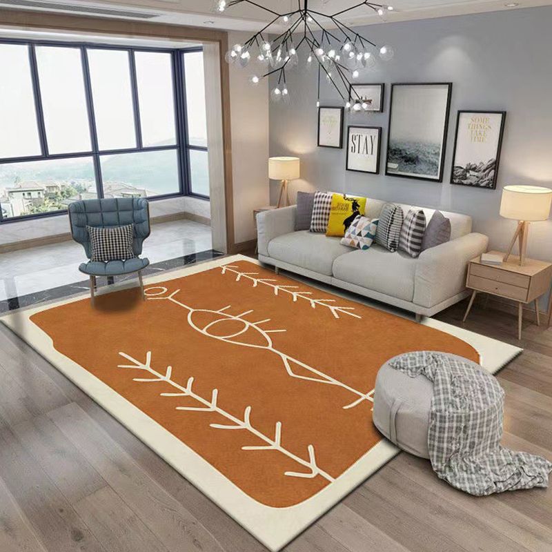 Contemporary Indoor Rug Simple Abstract Pattern Polyester Stain Resistant Area Rug for Living Room