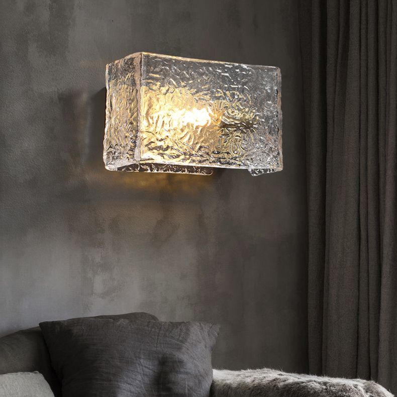 1-Light Contemporary Sconce Light Fixtures Glass Wall Lamp Sconce for Bedroom
