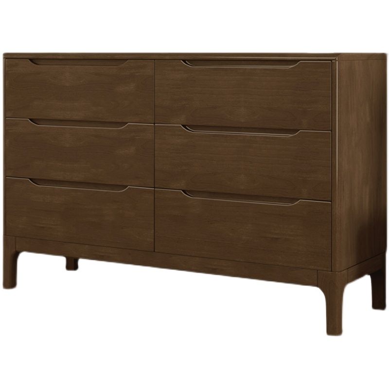 Espresso Solid Wood Accent Chest Mid-Century Modern Storage Cabinet with Drawers