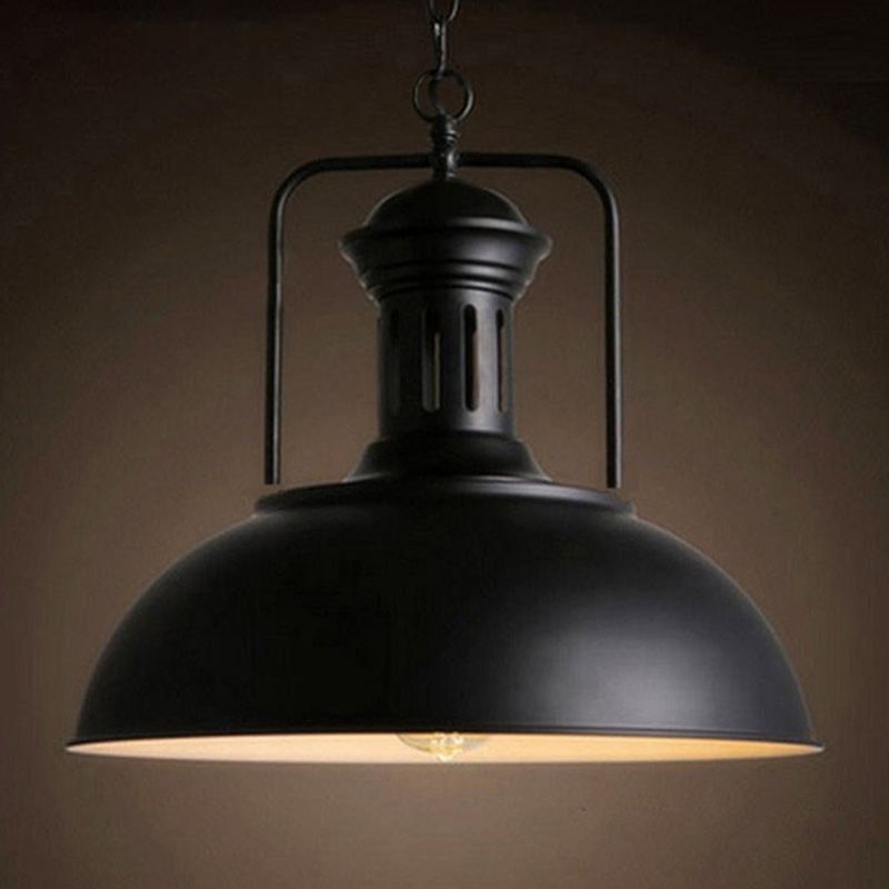Black Swivel Joint Pendant Lighting Fixture Vintage Style Metal Dinning Room Hanging Light Kit