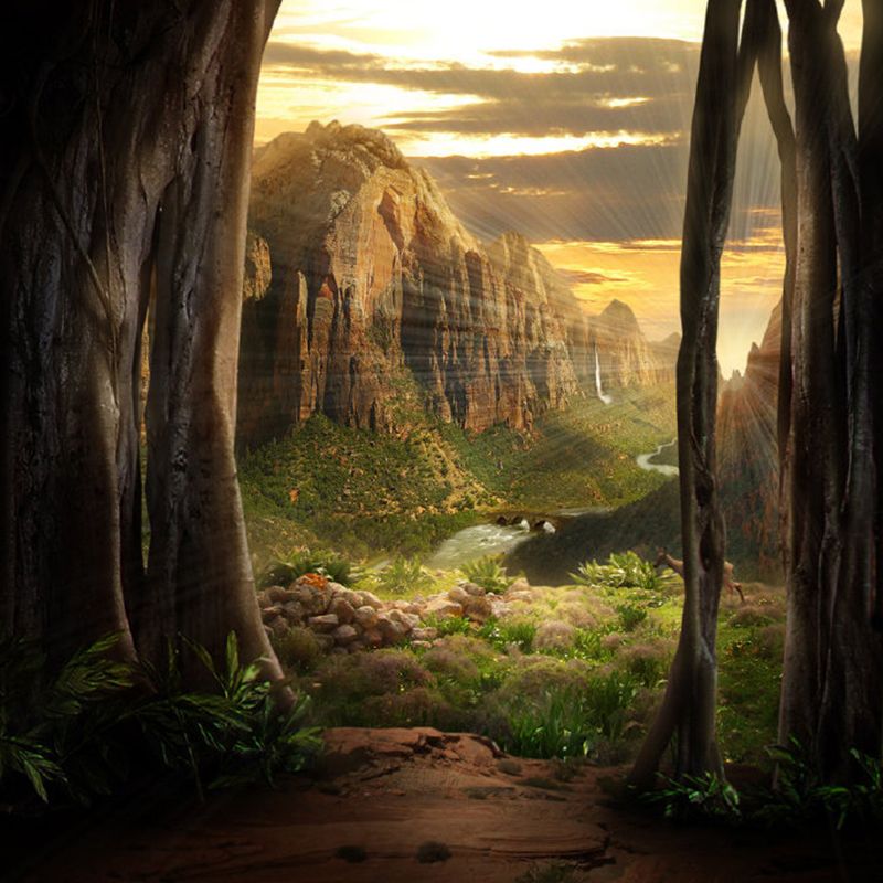 Brown Modernist Wallpaper Murals Large Size Valley Wall Covering for Living Room