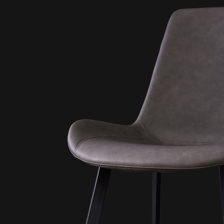 Chaises de salle à manger en cuir de style industriel, chaises latérales sans accoudoirs à dossier solide pour usage domestique