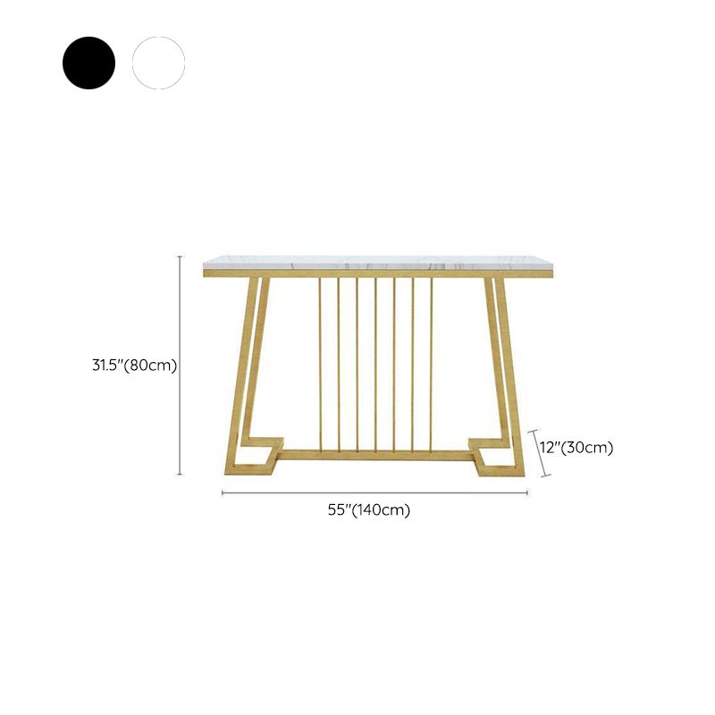 Glam Marble Accent Table Rectangle Console Sofa Table for Hall