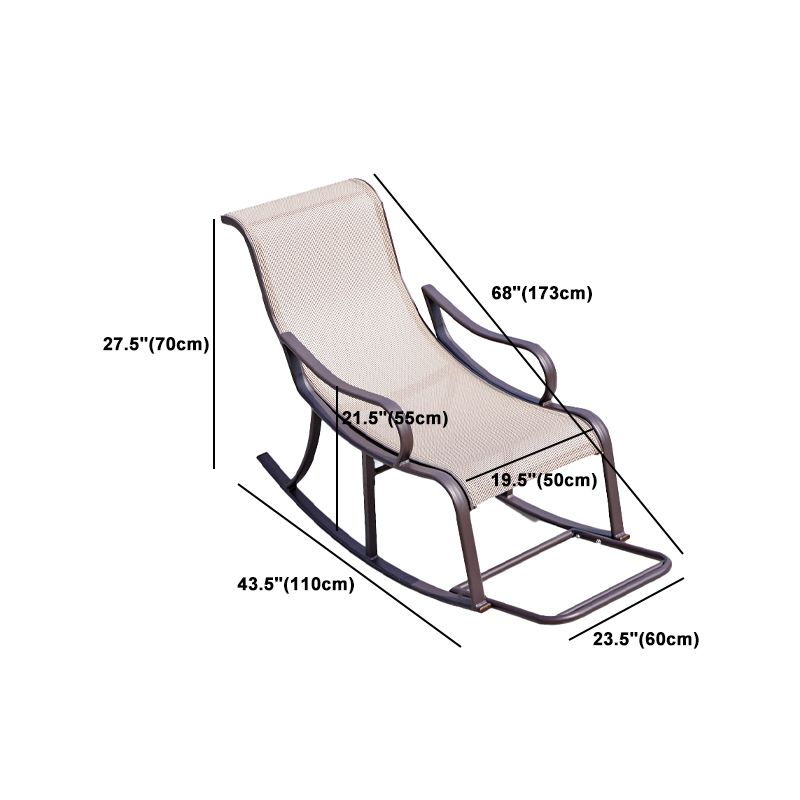 Ergonomic Wicker Rocking Chair with Cushion Spindle Rocking Accent Chair for Outdoor