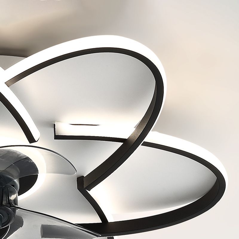 Geometric Shape Metal Ceiling Fans Modern Style Multi-Lights Ceiling Fan Lamp Fixture