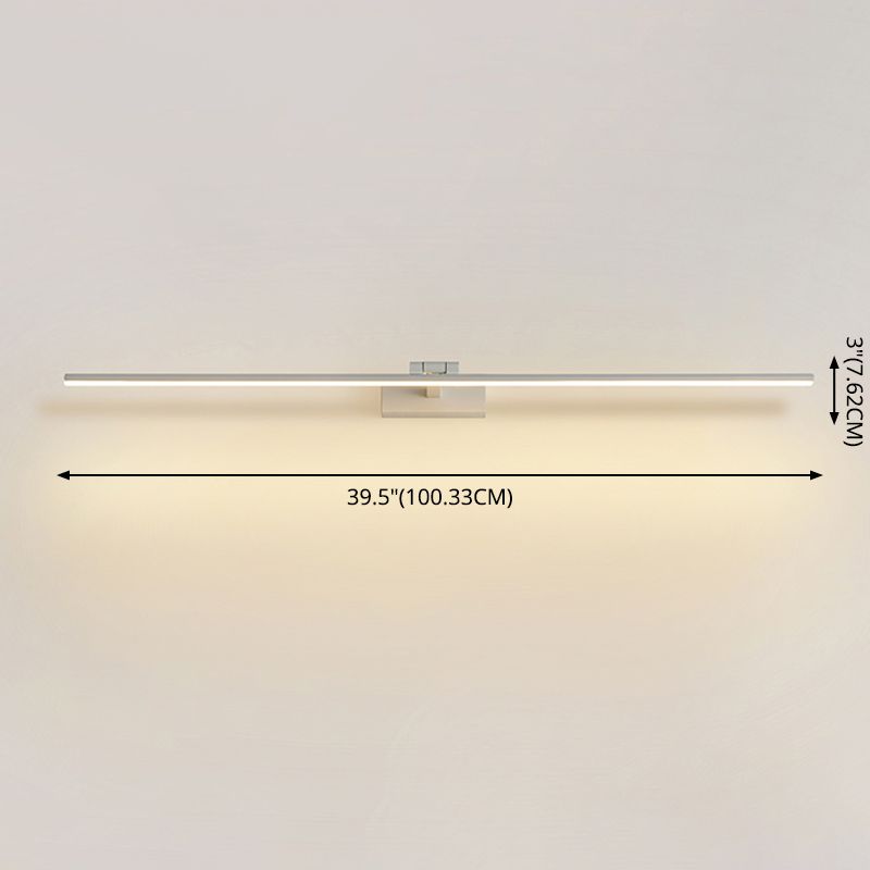 Modern Minimalist Style Linear Wall Mounted Vanity Lights Aluminum 1 Light Vanity Mirror Lights for Bathroom