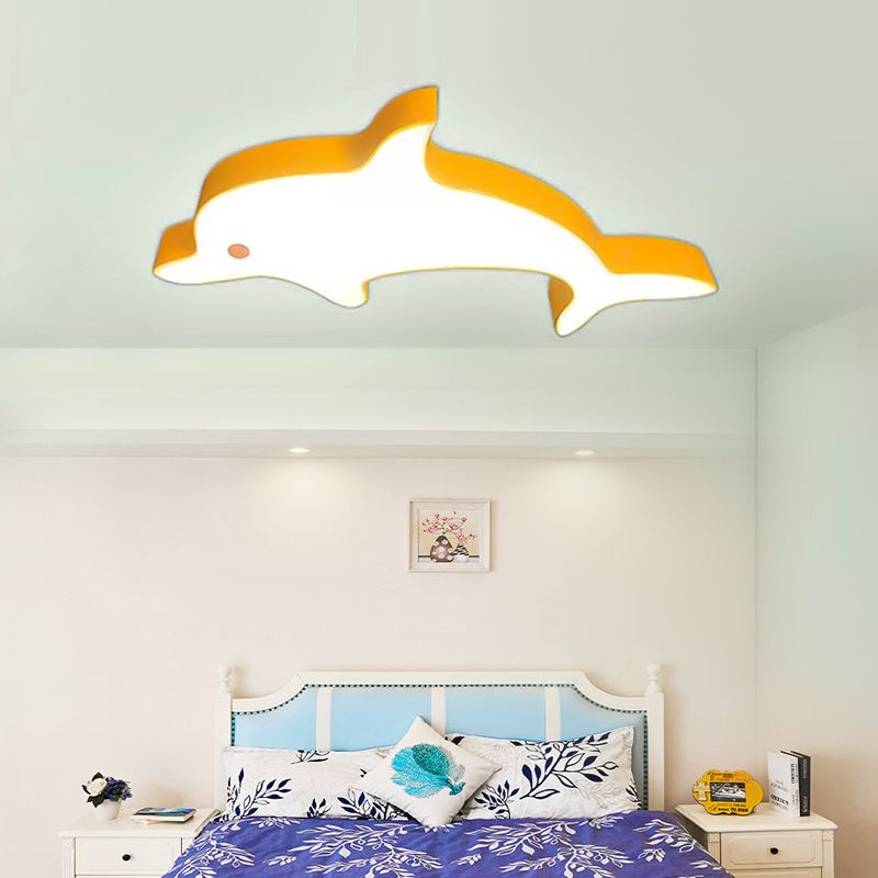 Animal Dolphin LED-inbouwlamp van acrylmetaal voor kinderslaapkamer