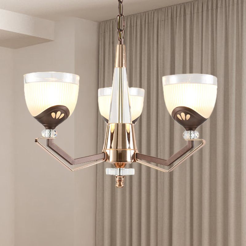3/6 LUMILES BOLL PROSIBLE CHANDELIER VINTAGE FINE FINIPE BLANC RIBBED PENDANT PRENDANT LAMPE