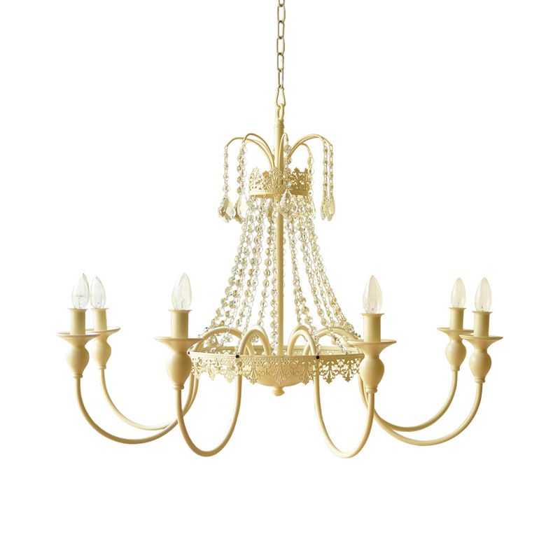 Cougies métal et cristal suspendu rustique 4/6 lumières salon lustre lumière en gris / blanc / laiton