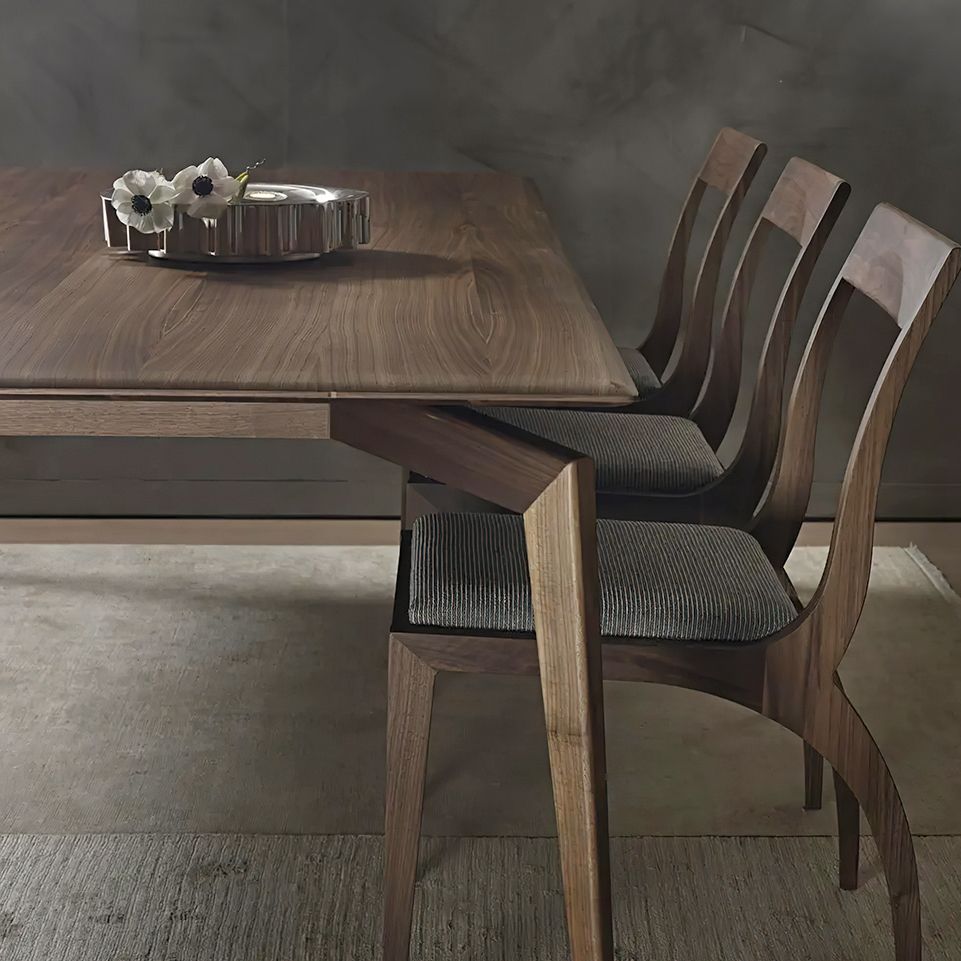 Matte Finish Rectangle Dining Table Modern Wooden Dinette Table