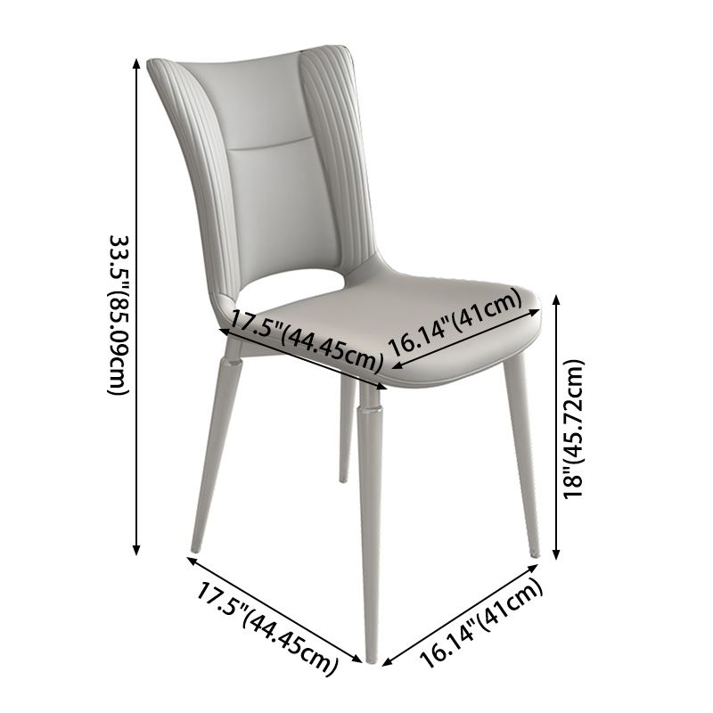 Contemporary Metal Armless Dining Room Chairs Open Back Dining Side Chair for Home Use