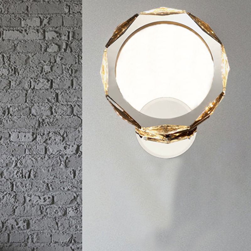 Modern Style Wall Mount Lamp LED with Crystal Shade for Bedroom