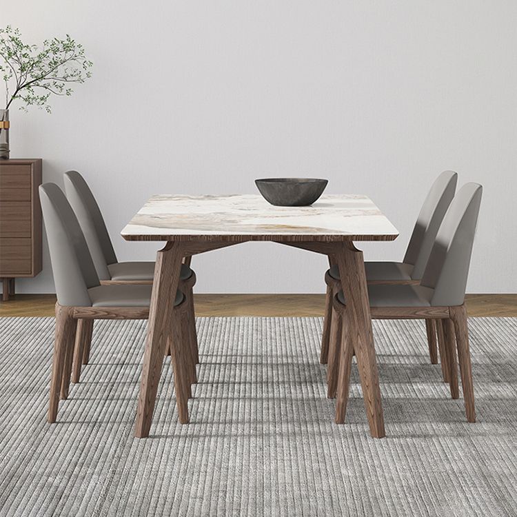 1/4/5 Pcs Sintered Stone Dining Room Set Dining Room Table and Chair Set