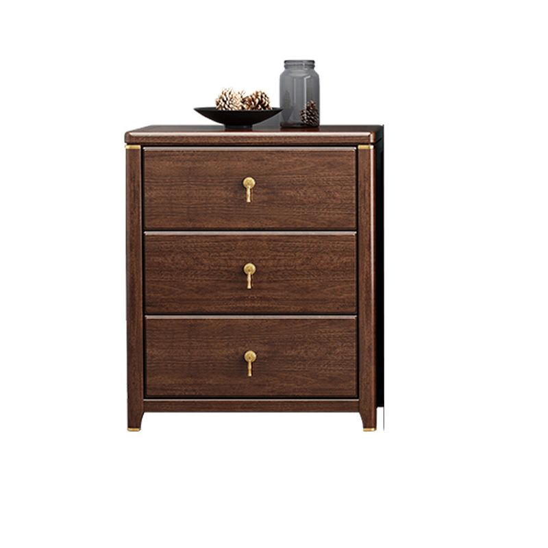 Mid Century Modern Chest Wood Rectangular Chest in Walnut Finish