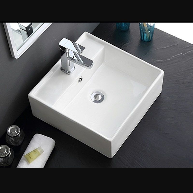 Classical White Bathroom Sink Porcelain Trough Bathroom Sink