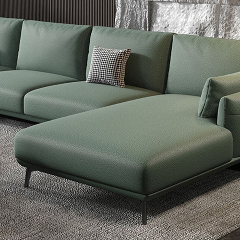 Round Arm L-shape Sectional Modern 4-seater Sectional with Storage