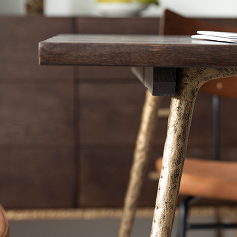 Industrial Dining Set 1/5/6/7 Pcs Solid Wood Dining Table and Armless Chairs