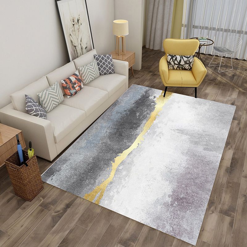 Tapis graphique en polyester gris Polyester Tapis résistant Tapis pour la décoration intérieure