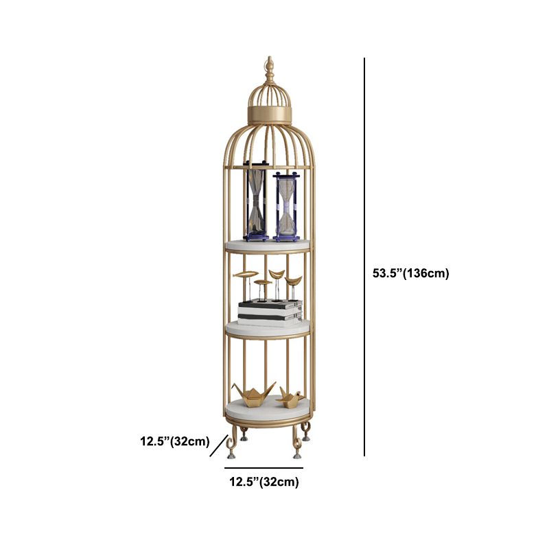 Glam Metal Shelf Bookcase Gold Vertical Bookcase Shelves Included