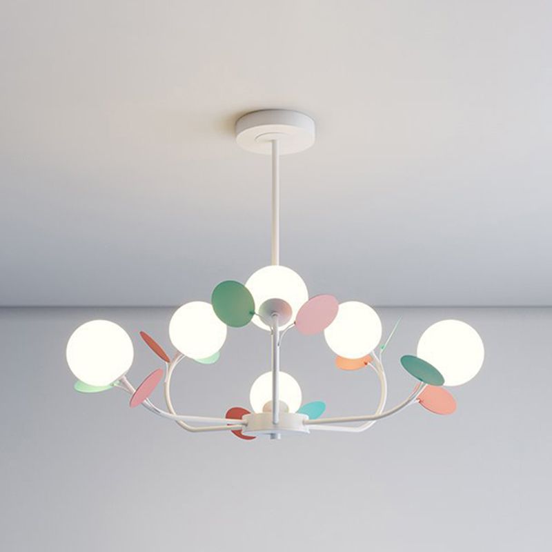 Lámpara de araña de forma esférica de estilo moderno de vidrio múltiple luz colgante para cocina