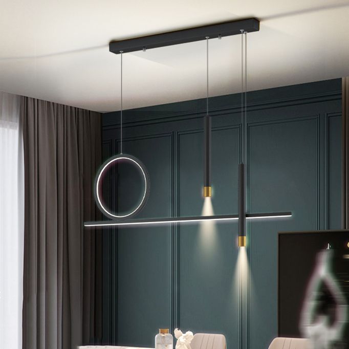 Multiple-Light Geometric Island Pendant Lighting Modern Metal Island Light Fixtures
