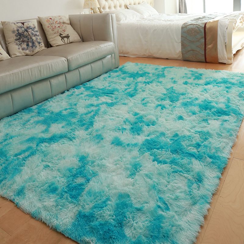 Gradient Tie-dye Plush Rug Indoor Rug Washable Pet Friendly Carpet for Home Decor