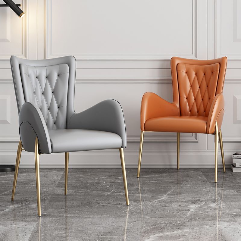 Glam Style Dining Arm Chair Upholstered Dining Chair for Dining Room