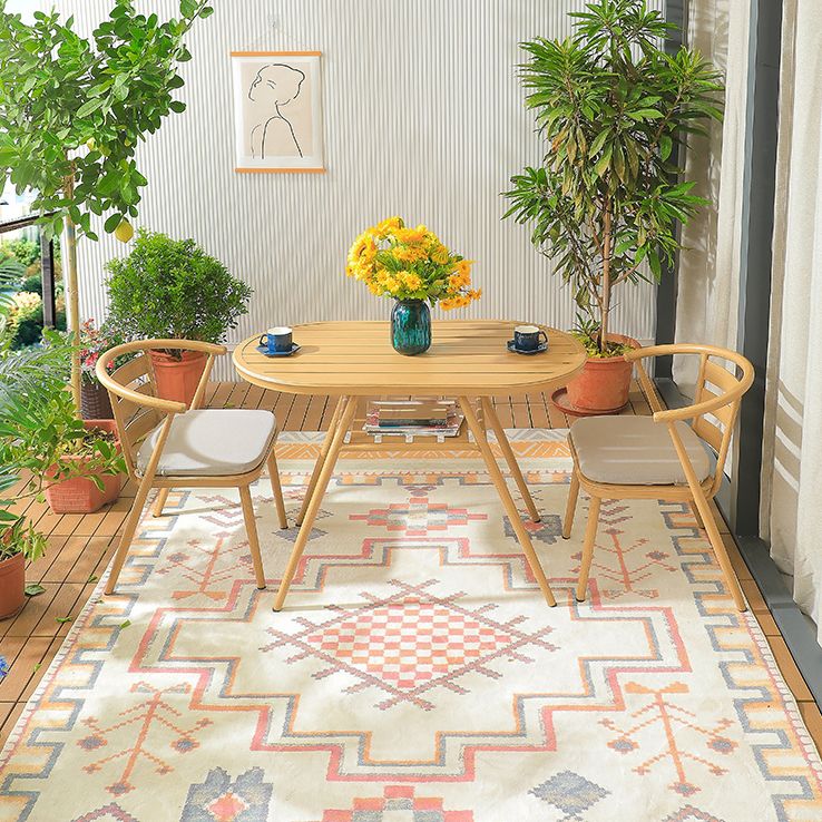 Boho Style Dining Set Metal Oval 1/2/3 Pieces Water Resistant Dining Set