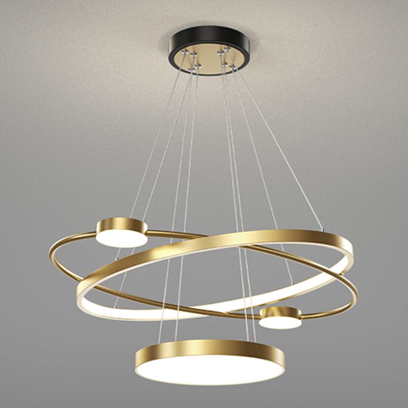 Nordic Circle Chandelier Metal Layered LED Chandelier Pendant for Living Room