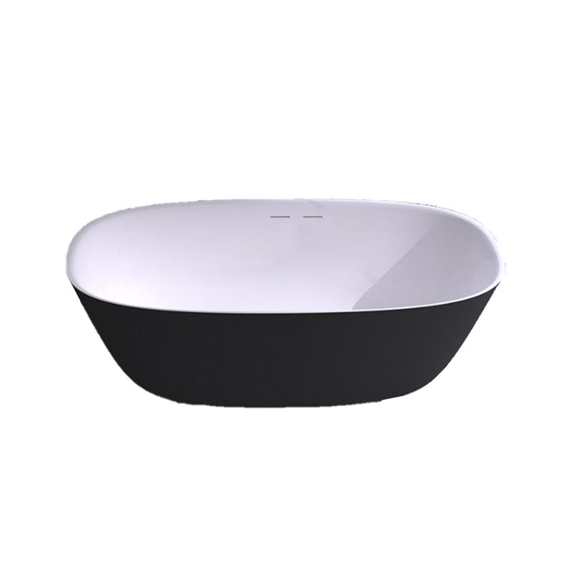 Modern Stone Oval Bathtub Freestanding Soaking Bath Tub , 22.05-inch Tall