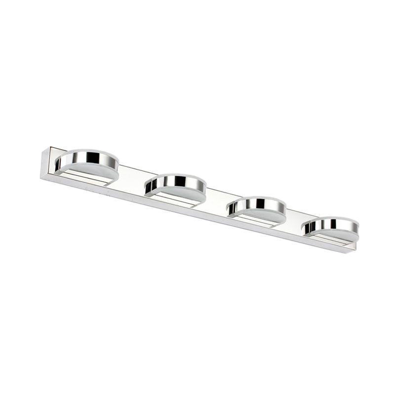 Specchio vanità semicircolare impermeabile Luce semplice LED acrilico 1/2/3 Luci lampada scanalata Chrome Vanity in luce calda/bianca