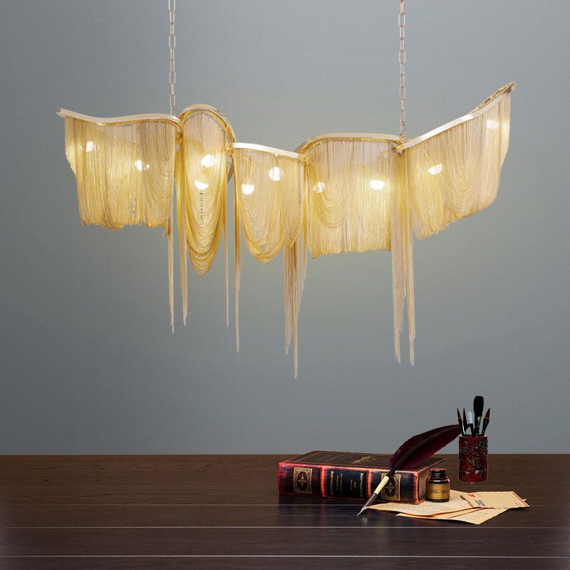 Metal Chain Chandelier Postmodern Ceiling Hung Fixtures for Living Room Dinning Room
