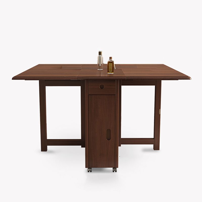 Mesa de comedor marrón moderna de mediados de siglo Mesa de comedor de hoja de madera maciza para uso en el hogar