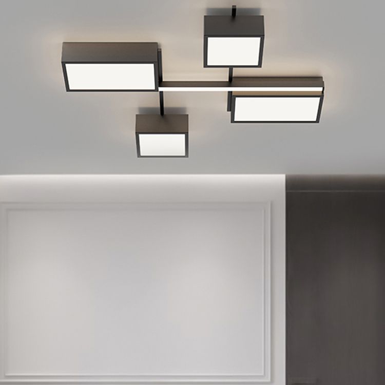 Contemporary Flush Mount Lighting Black Multi-head LED Flush Mounted Ceiling Lights