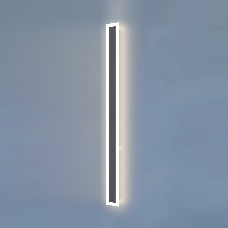 Metal Linear Shape Wall Mount Lighting Modern 1 Light Wall Mounted Light Fixture in Black