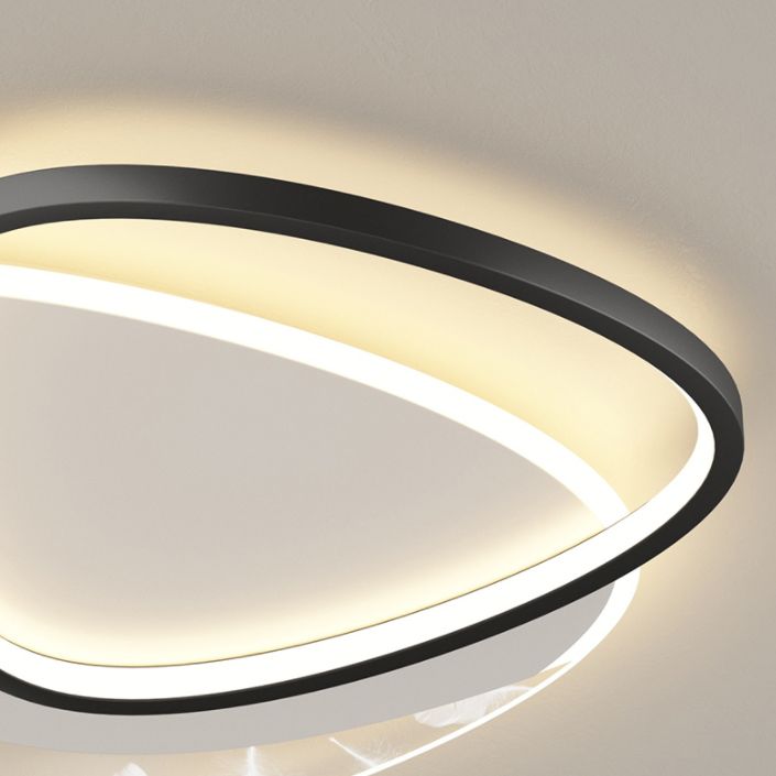 Plafonnier oblong en acrylique à montage encastré à LED en plumes à la mode moderne pour le salon