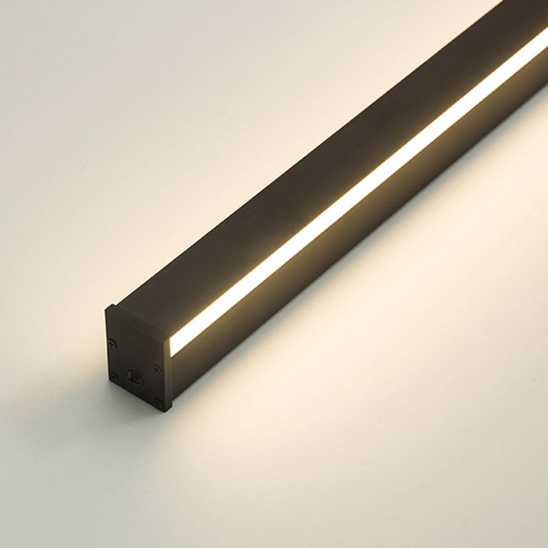 Rechteckige lineare Wandleuchten leuchtungsbezogen minimalistische Metall -Schlafzimmer -LED -Wandhalterung in Schwarz