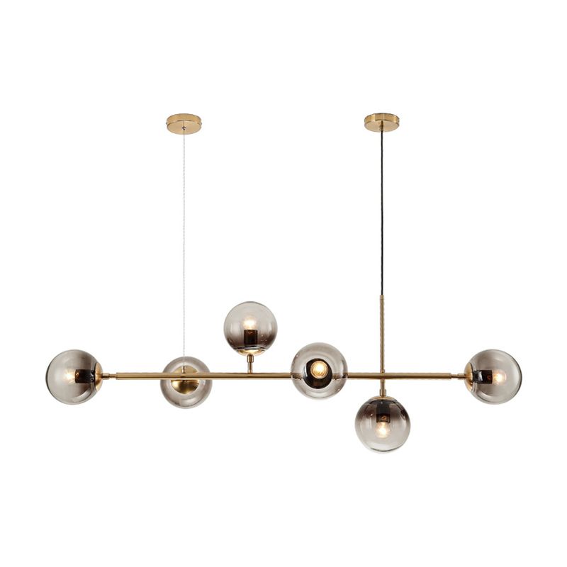 Modern Island Lighting Fixture Glass Ball Shade Hanging Light for Dining Room