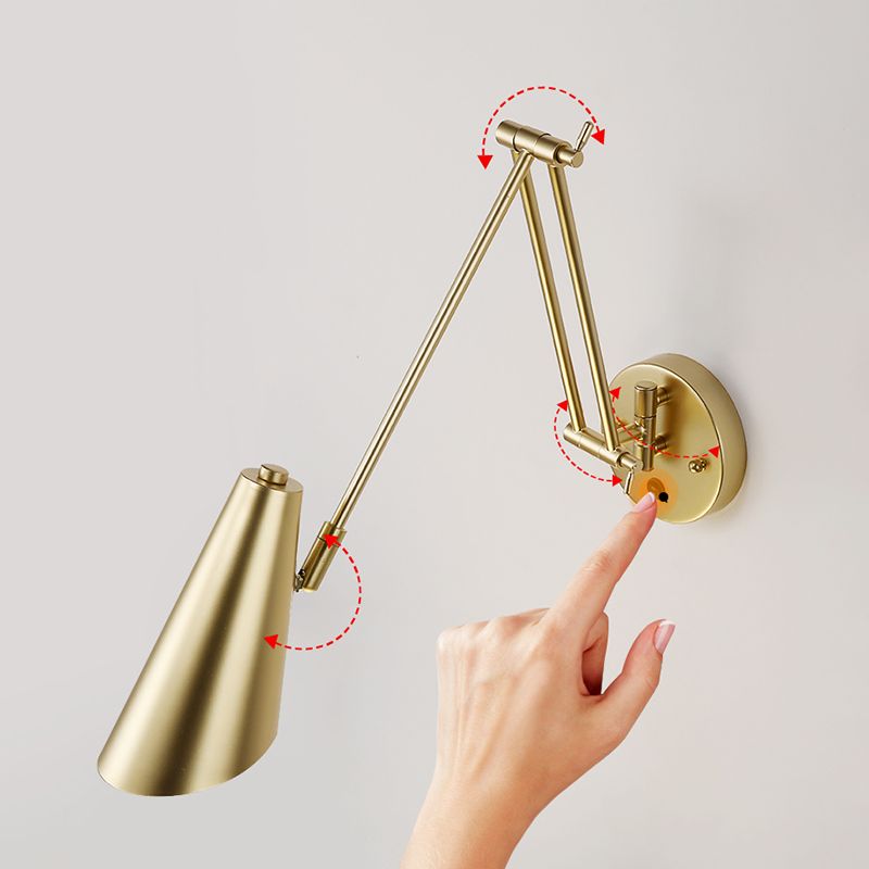 Modern Style Metal Wall Sconce 1 Light Wall Mount Light for Bedroom Bedside