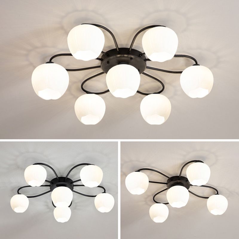 Contemporary Flush Light Fixture Glass Flush Mount Lights for Living Room