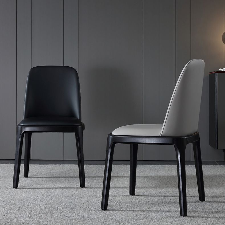 Chaises d'appoint en Faux cuir de Style scandinave, avec pieds en bois, dossier solide, pour la maison