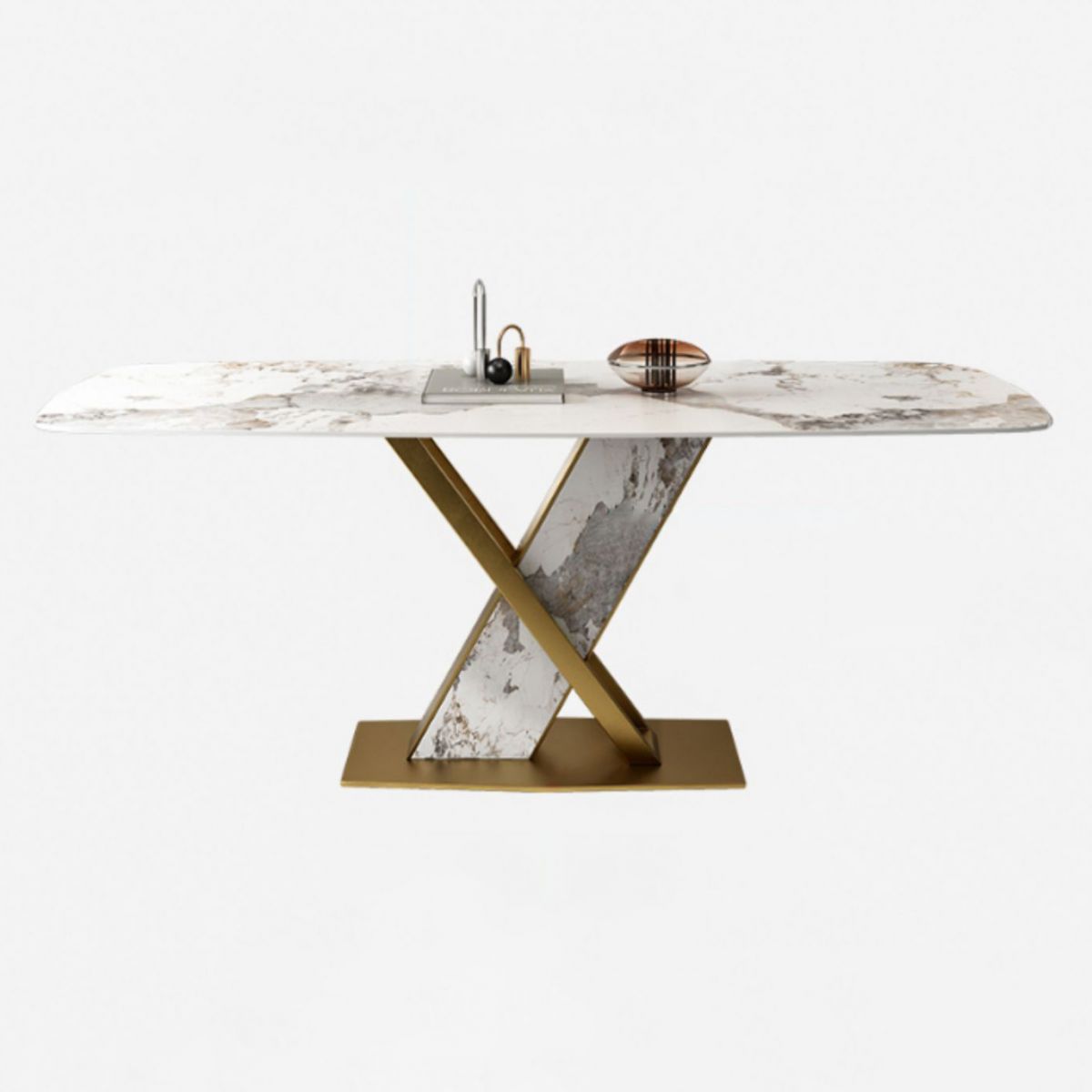 Luxurious Sintered Stone Top Dining Set Rectangular 1/4/5/7 Pieces Dining Room Table Set