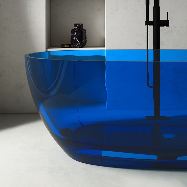 Antique Finish Soaking Bath Tub Stand Alone Modern Oval Bathtub