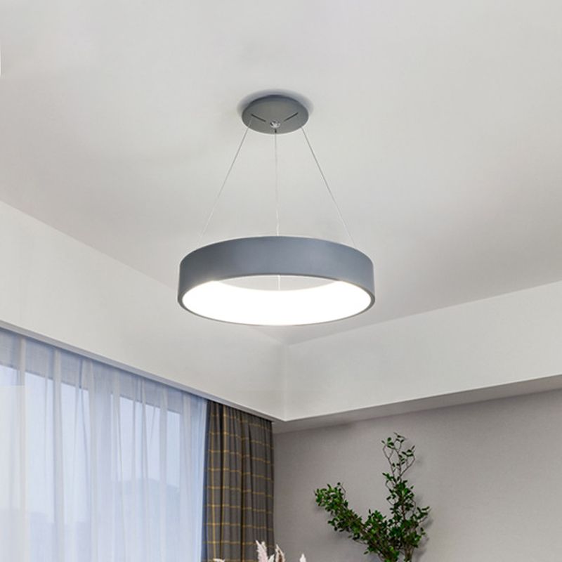 18 "/23,5" /31,5 "Dia ANELLO LUCE MIMINALISTA MIMINALISTA METALE BIANCA/GRIGIO/NERA LADGLITURA PENDANTE LED integrata per sala da pranzo