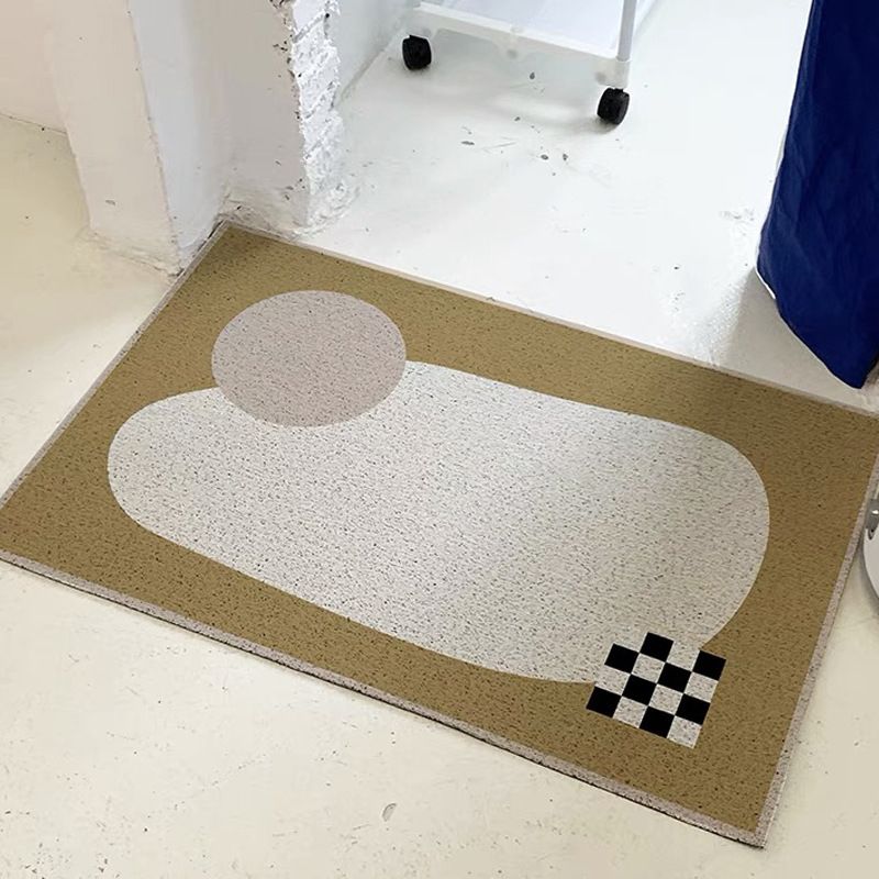 Schwarz-Weiß-Raster-Teppich Polyester Fläche Teppich nicht rutschfestem Teppich für Schlafzimmer