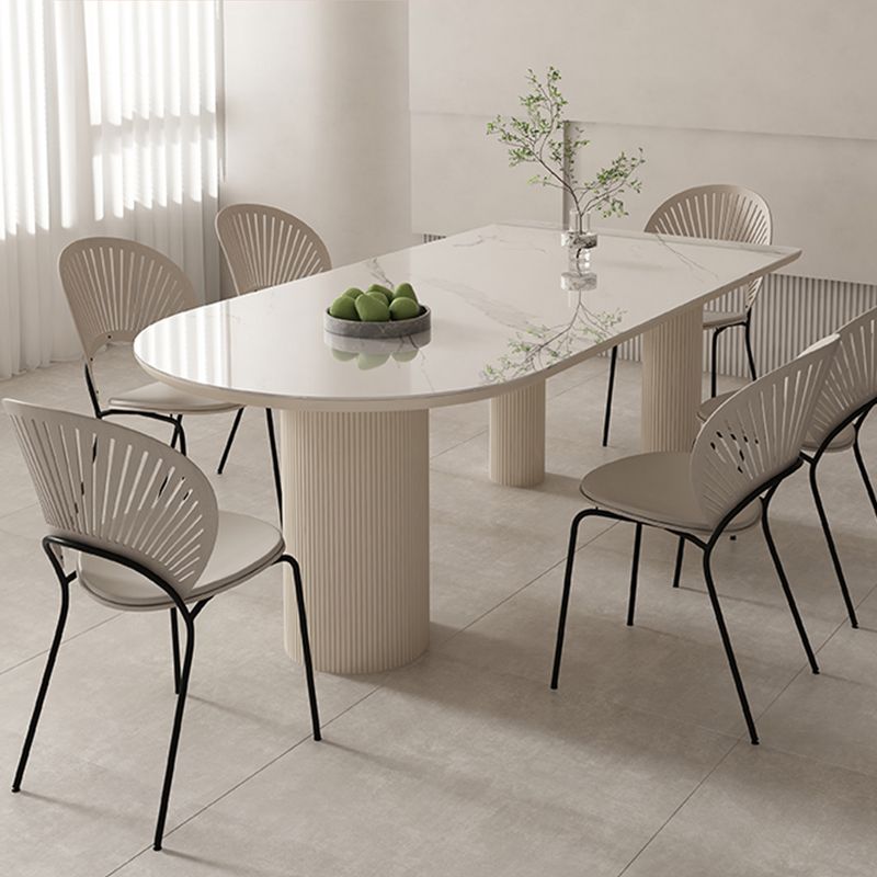 Sintered Stone Top Table White Dining Table for Kitchen Dining Room